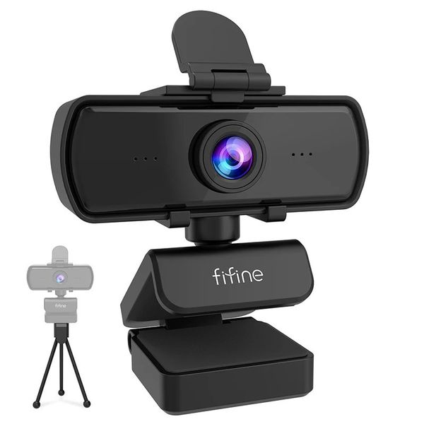 Webcams FIFINE 1440p Full HD PC Webcam with Microphone tripod for USB Desktop Laptop Live Streaming Video Calling K420 231117