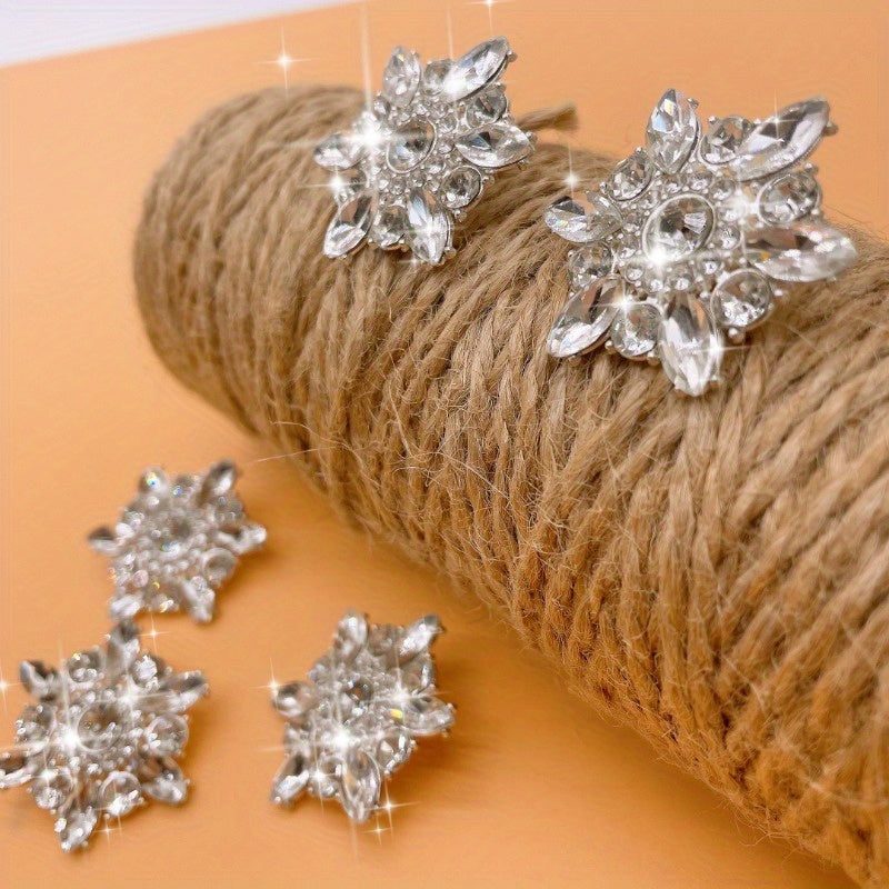 TEMU 5pcs 34mm Metal Buttons, Sparkling Flower-shaped Knitted Cardigan Fasteners, Suit Jacket & Shirt Accessories, Diy Craft Supplies, Sewing Notions