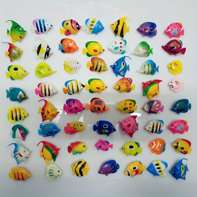 TEMU 10pcs Floating Aquarium Fish Set, Realistic Plastic Decor For Aquariums And Bathrooms