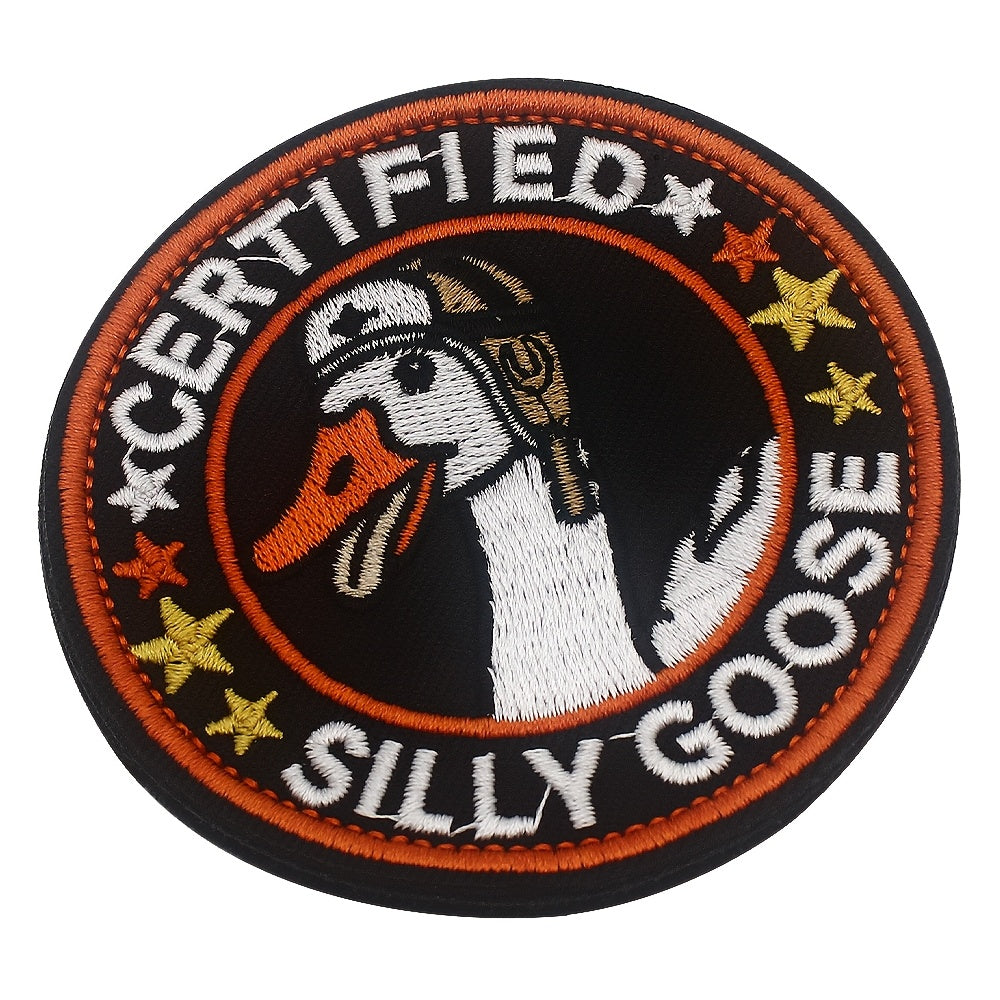 TEMU Certified Silly Goose Tactical Patch - Humorous Pilot Goggles & , Hook & Loop Fastener For Backpacks, Vests, Jackets, Hats - Black, Backpack