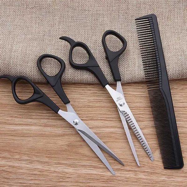 Scissors Shears 3pcs Hair Thinning and Cutting Hair Scissors Set Hair Comb Steel Hairdressing Shear Styling Tool Sharp Haircutting Scissor K