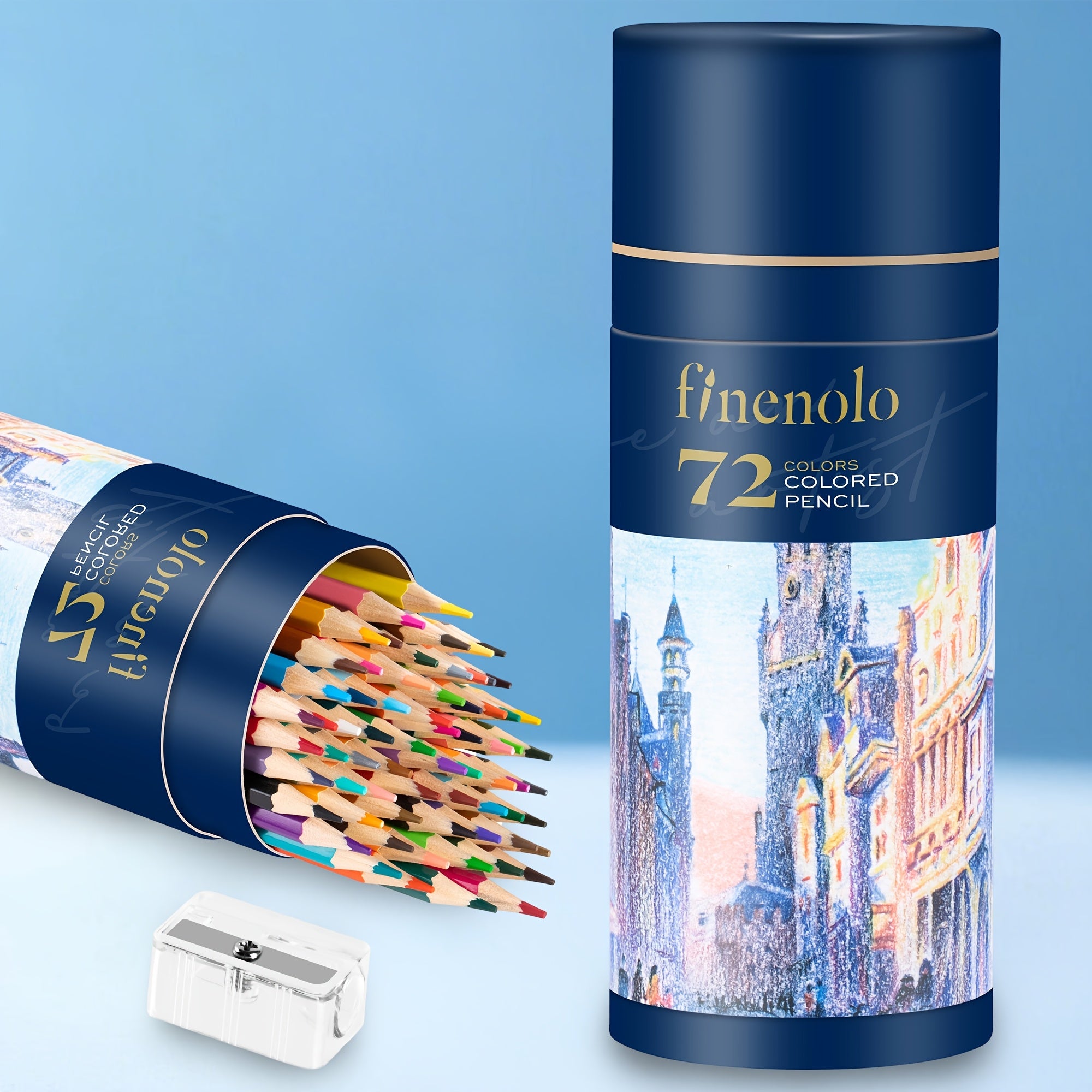 TEMU Deli 72- Oil-based Colored Pencils Set With Sharpener - Ideal For Drawing, Sketching, And Coloring, Art Supplies Kit