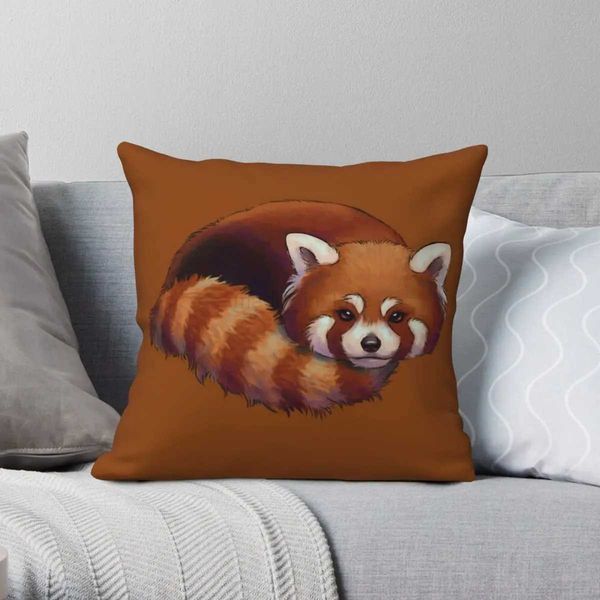 Red Panda Square pillowcase Polyester Linen Velvet Pattern Zip Decor Throw pillow Case Sofa Seater Cushion CoverM240717