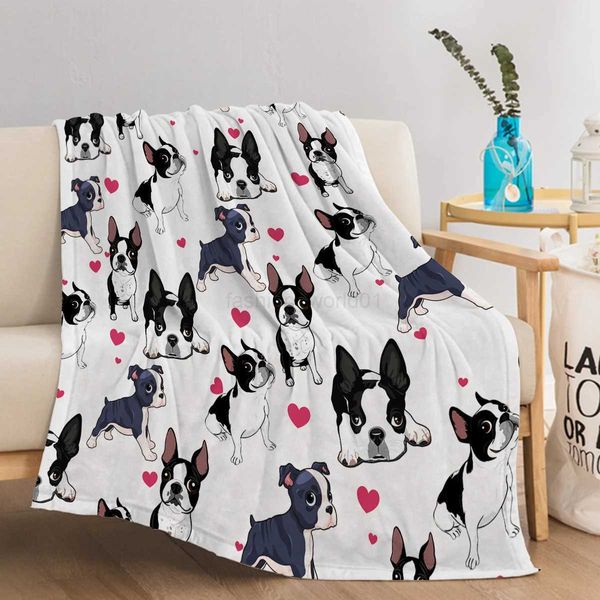 Cute dog blanket cute dog blanket dog with upright ears designed flannel throw blanket sofaX240731