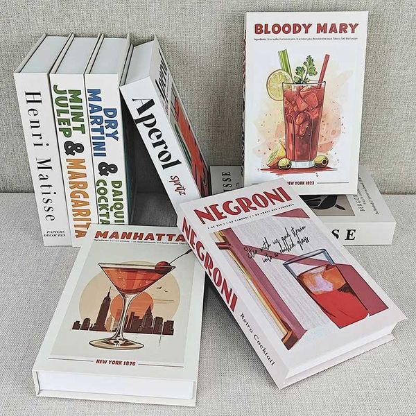 Fashion Cocktail Luxury For Decoration Books Storage Box Home Living Room Coffee Table Decoration Prop Books Designer Fake BooksXJ241228