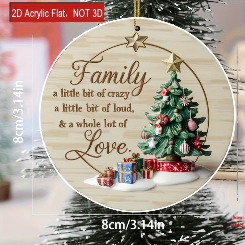 TEMU 2d Holiday Acrylic Christmas Tree 2d Flat Print Decoration - Festive Wall Decor For Home, No Electricity Needed - Family Display And As A