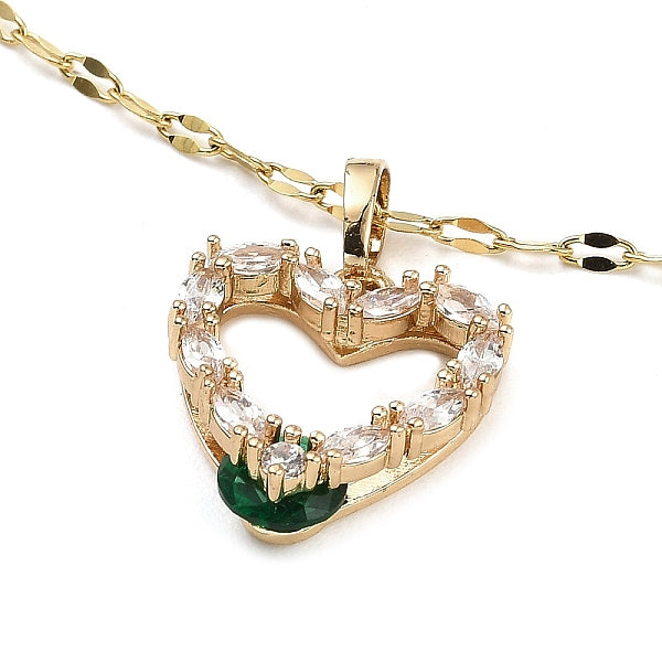 Micro latón corazón allanan los collares de óxido de circonio cúbico