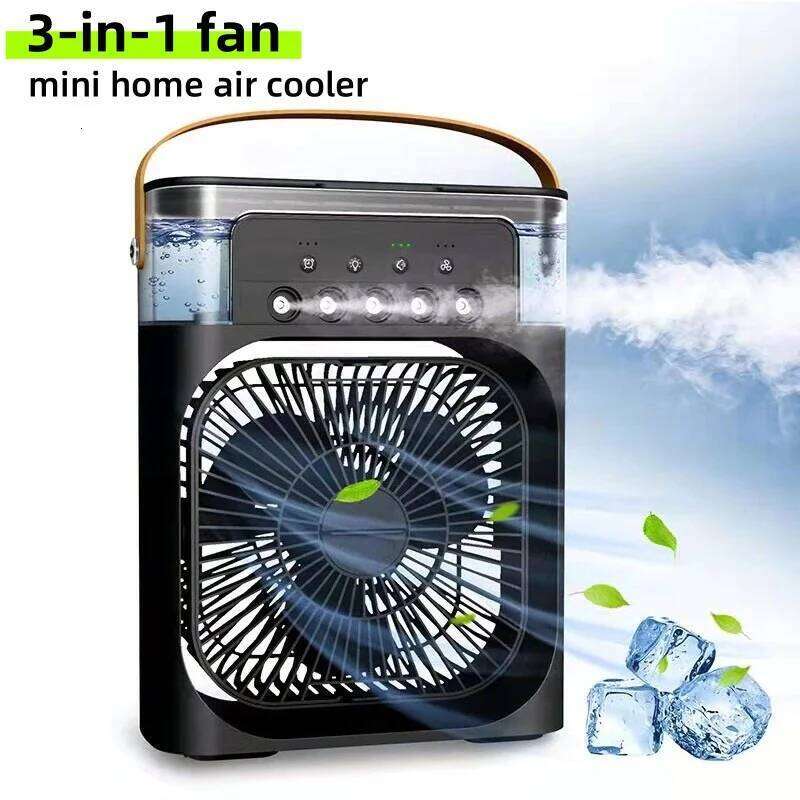 3 In 1 AIr Conditioner Household Small Cooler LED Night Light Portable Humidifier Air Adjustment Office Home Fan