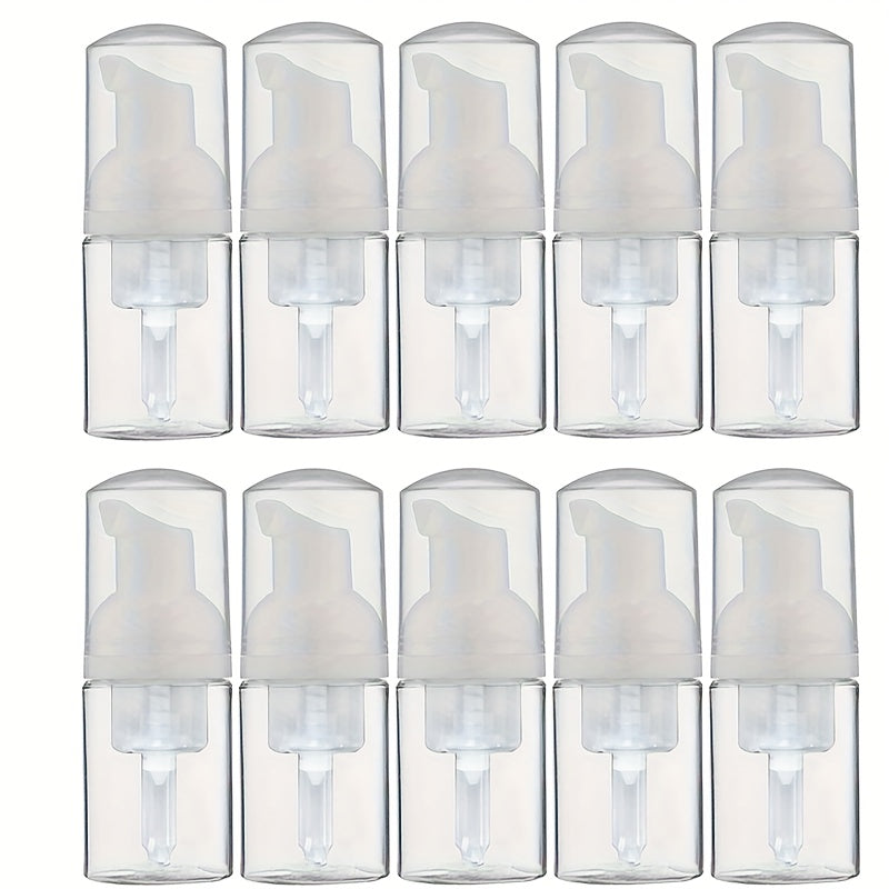 TEMU 4-6-10pcs Plastic Foam Soap Pump Bottles, 30ml-1 Oz, Mini Travel Dispenser For Liquid Soap, Shampoo, Lash Cleanser, Hand Soap, Refillable