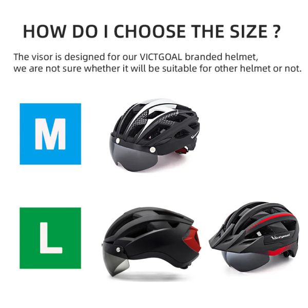 VICTGOAL Bicycle Helmet Lens Magnetic Helmet Goggles Cycling Helmets Shield MTB Road Bike Helmets Accessories For Night Cycling