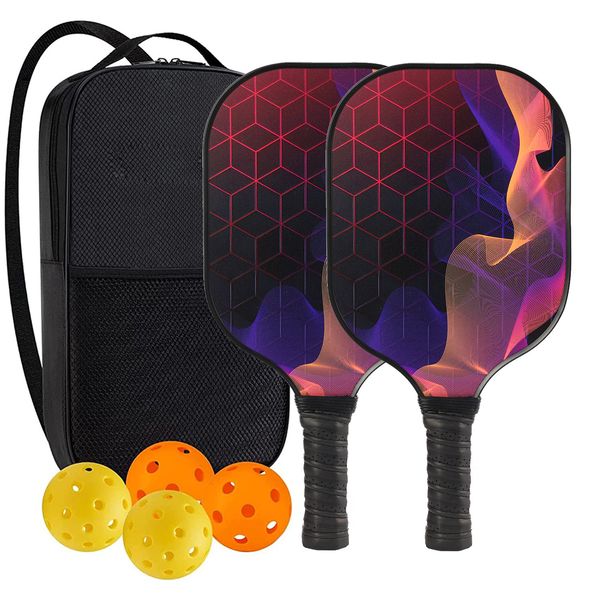 High-Performance Fiberglass Pickleball Paddle for Competitive Outdoors Games 2 Paddle & 4 ball & 1 bag 9948