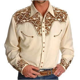 Classique Rétro Vintage Chemisier - Chemise Cowboy de l'Ouest Homme 3D Mascarade Quotidien Chemise