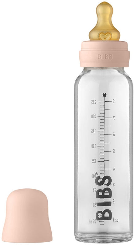BIBS Babyglassflaske 225 ml tåteflaske Blush 225 ml