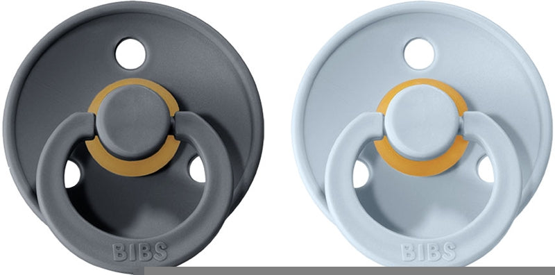 Bibs Farge Naturgummi Størrelse 1: 0+ måneder Smokkjern - Babyblå 2 stk
