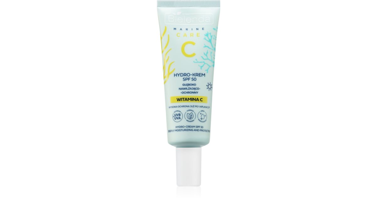 Bielenda C Marine Care SPF 50 fugtgivende og beskyttende creme med C-vitamin SPF 50 40 ml