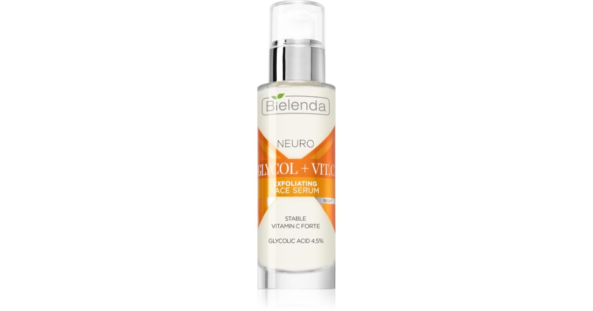 Bielenda Neuro Glicol + Vit C anti-aging nattserum med skrubbeeffekt 30 ml