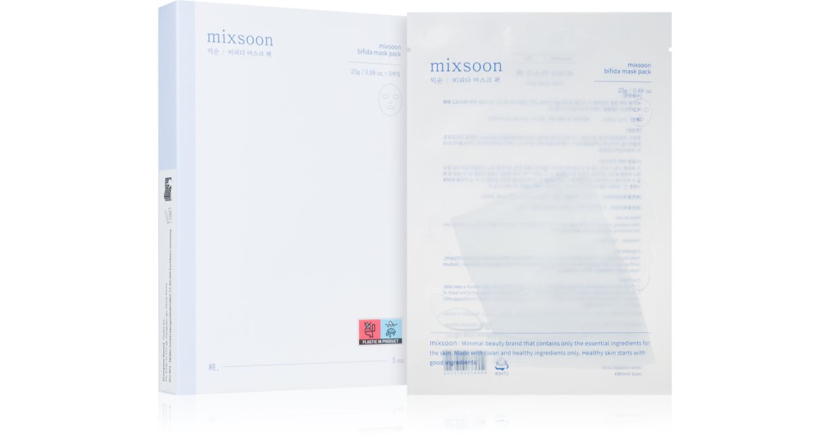 mixsoon Bifida Moisturizing Fabric Face Mask with Probiotics 5×25 g