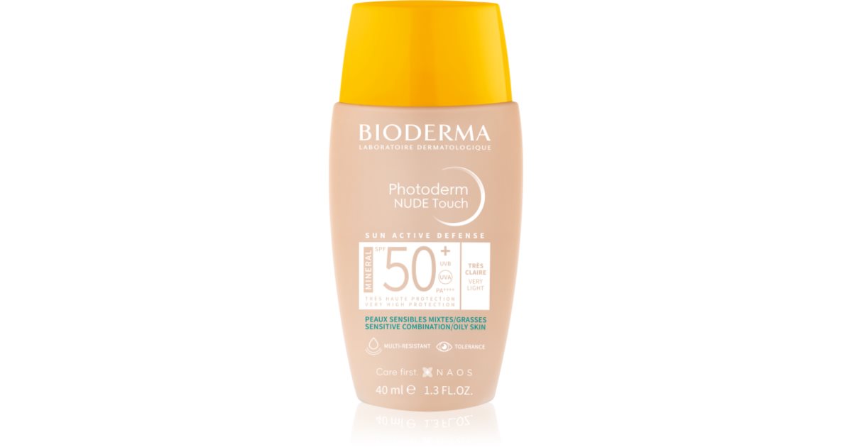 Bioderma Photoderm Nude Touch Mineral SPF50+ - Crème solaire waterproof et tonifiante 40 ml Très légère