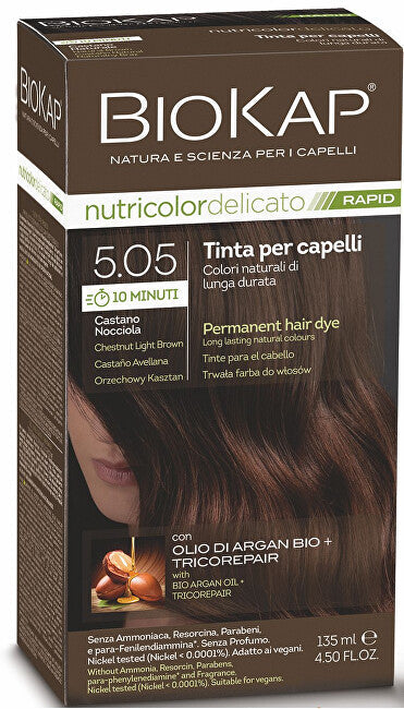 Biokap BIOKAP DELICATE RAPID hair color - 5.05 Chestnut-walnut 135 ml