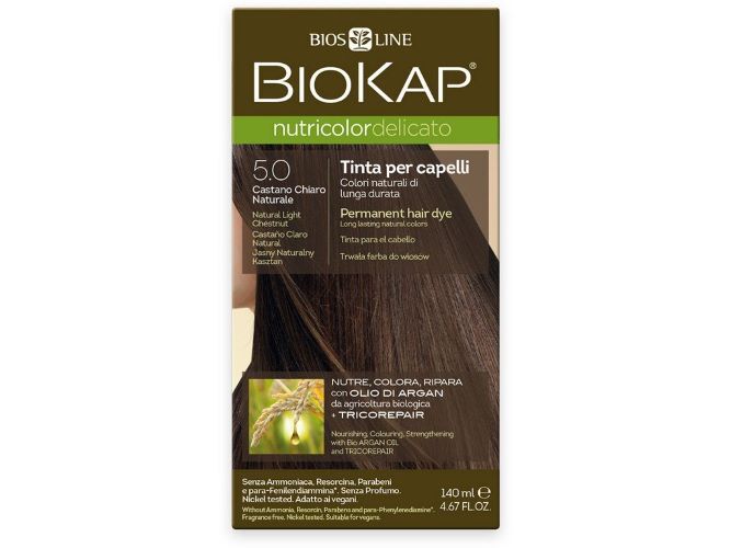 Biokap NUTRICOLOR DELICATO - Hair color - 5.0 Natural light chestnut 140 ml