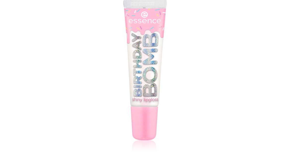 essence Birthday Bomb klar lipgloss til una lyse farve 01 Kage My Day! 10 ml