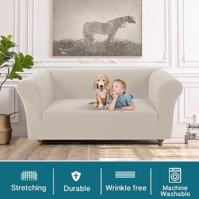 Stretch Sofa Cover Chesterfield Style Couch Slipcover for Living Room, Soft Non-Slip Sofa Cover Furniture Protector for Dogs