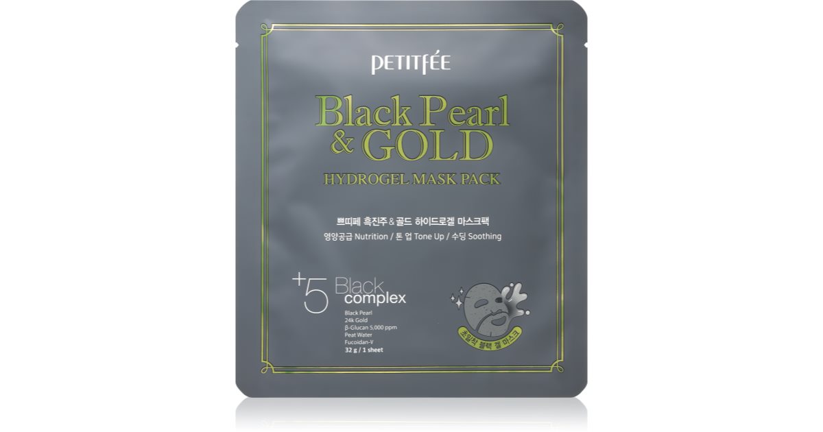 Petitfée Black Pearl & Gold intensiv hydrogelmaske med 24 karat gull 32 g