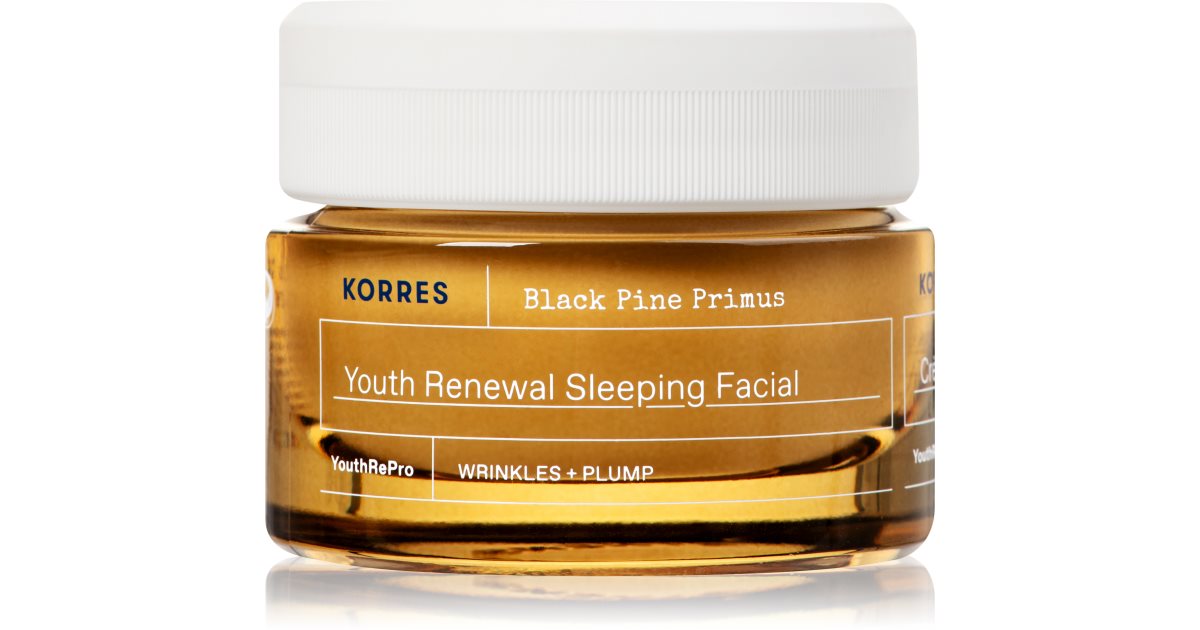 Korres Cremă de față de noapte Black Pine Primus împotriva semnelor de îmbătrânire 40 ml