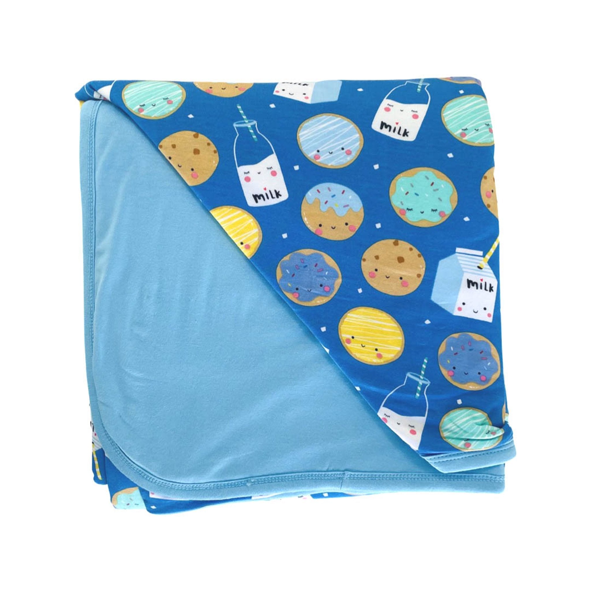 Blue Cookies & Milk Large Cloud Blanket