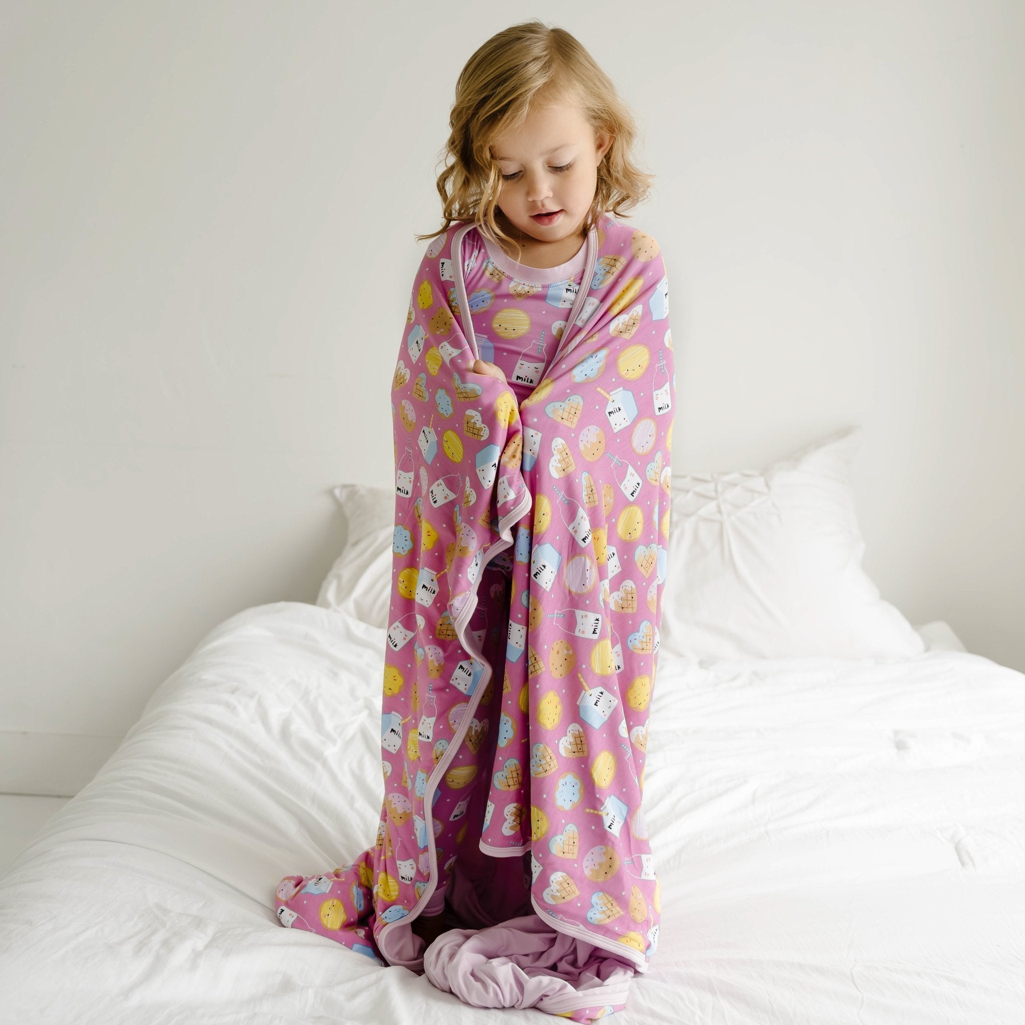 Pink Cookies & Milk Large Cloud Blanket