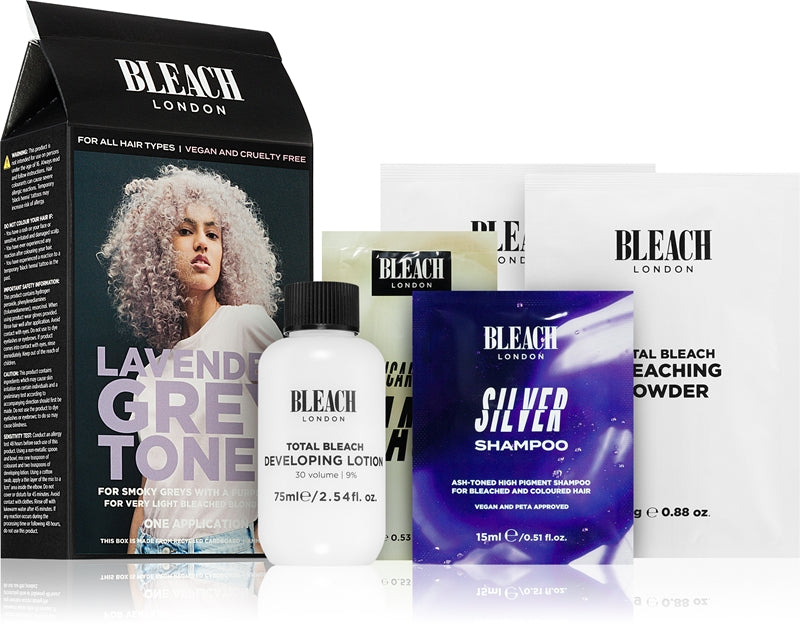 Bleach London Tonersett Semi-permanent hårfarge for blondt hårfarge Lavendelgrå