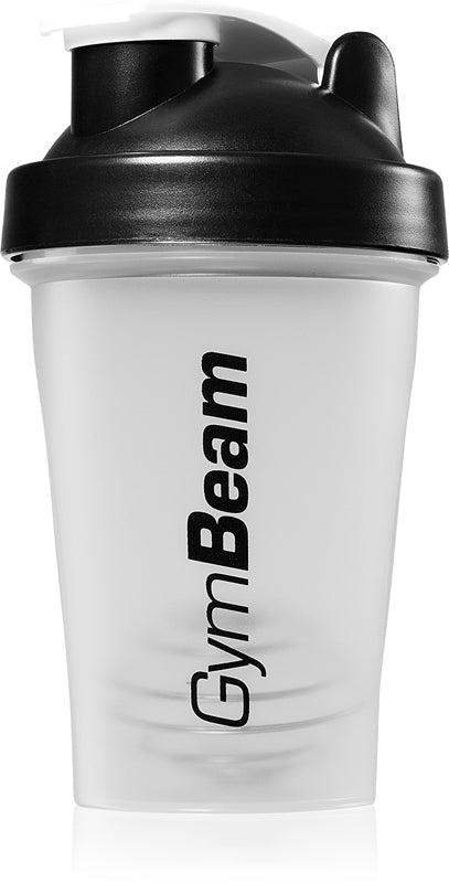 GymBeam Transparenter und schwarzer Sports Blend Shaker, 400 ml