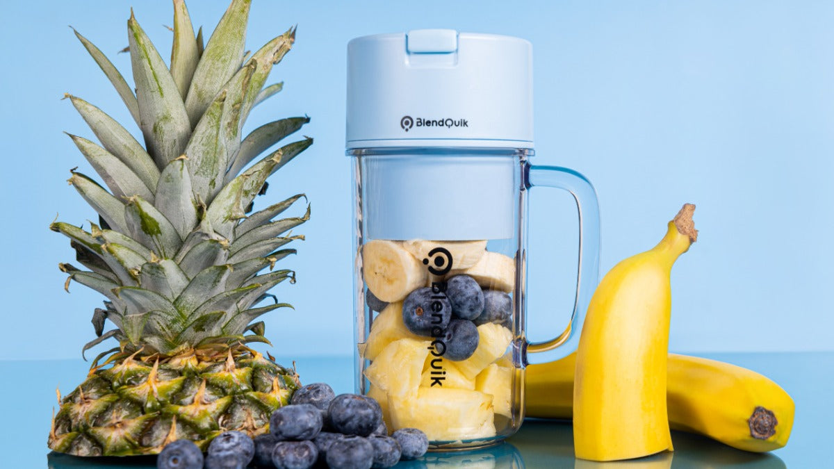 BlendQuik: Mason Jar Portable Blender Blue