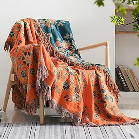 Sofa Cover Sofa Blanket Cotton Tassel Couch Cover Couch Protector Sofa Throw Cover Washable for Armchair-Loveseat-3 Seater-4 Seater-L Shape Sofa