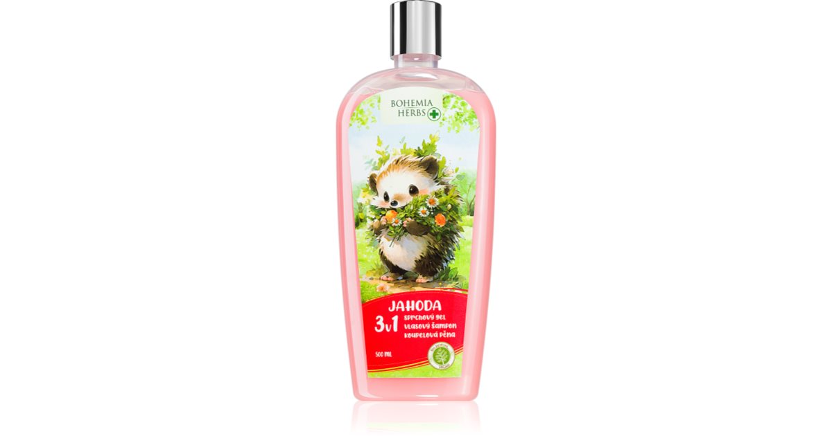 Bohemia Gifts & Kosmetikk Bohemia Herbs Jordbær brusende bad og rensegel 500 Ml