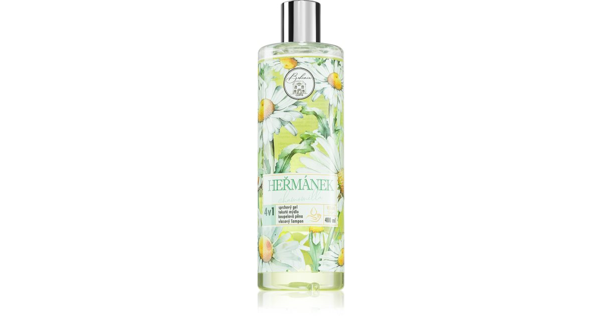 Bohemia Gifts & Kosmetikk Flower Line Kamille rensegel for kropp og hår 4 i 1 400 ml