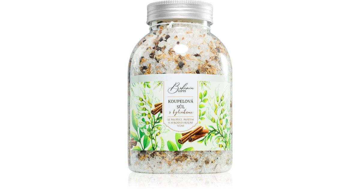 Bohemia Gifts & Cosmetics Bohemia Natur Sare de baie relaxanta din plante, scortisoara si salcam 1200 g