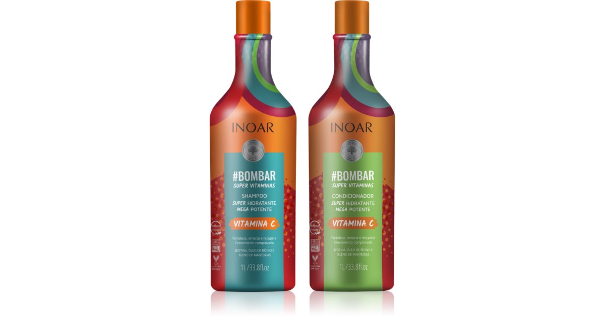 INOAR #Bombar Super Line Super Vitaminas hair set with vitamin C 2×1000 ml