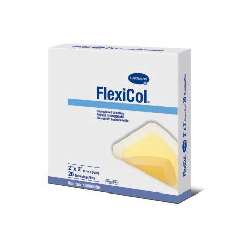 FlexiCol Hydrocolloid Sterile Dressing, 4" x 4" Thin Square, 10 Each - Box