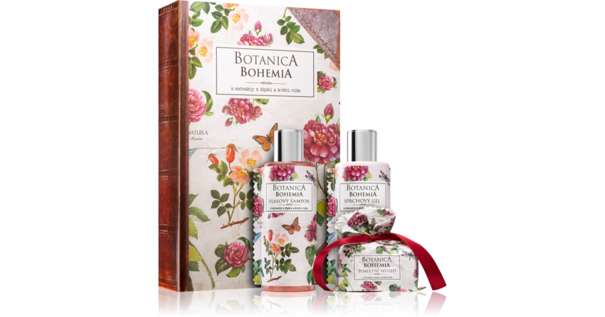 Bohemia Gifts & Kosmetikk Botanica gaveeske med nypeekstrakt for kvinner Dusjgelé 200 ml + hårsjampo 200 ml + såpe 100 g