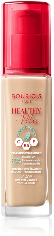 Bourjois Healthy Mix Clean & Vegan Radiant Fond de ten 51,2W auriu vanilie 30 ml