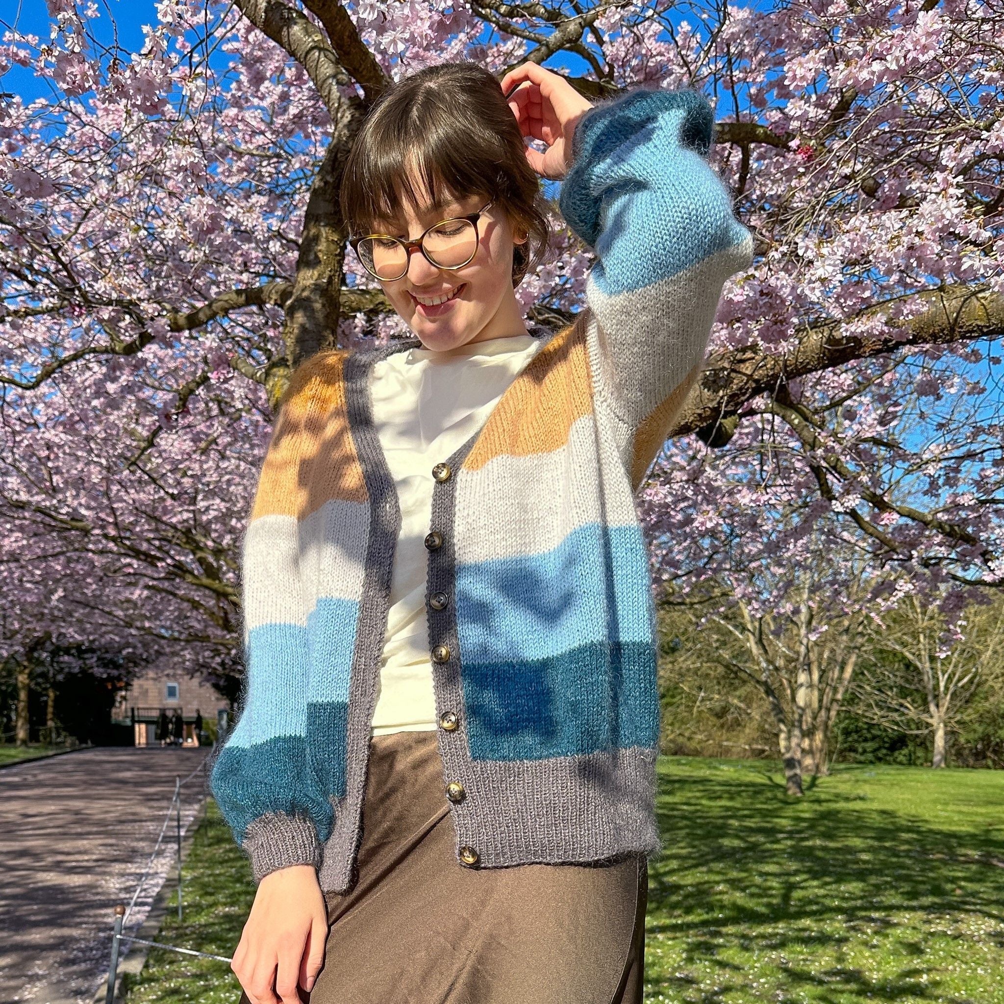 Brede Striber - Kurzer Cardigan