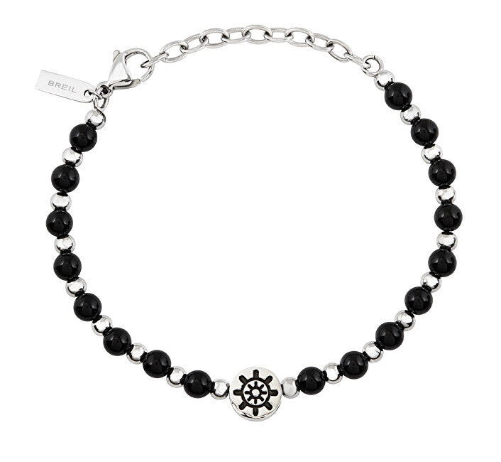 Breil Men's Steel Bracelet with Onyx Soundwave TJ3590