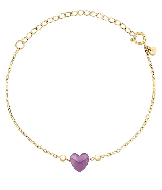 Breil Affascinante bracciale in galvanica oro con cuore in ametista Candy TJ3601