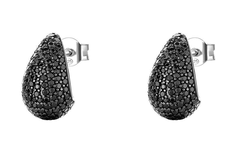 Brosway Boucles d'oreilles pendantes fantaisie noires mystérieuses FMB122