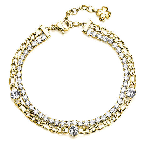 Brosway Golden Double Bracelet Fortune with Zirconia Wishes BEI048