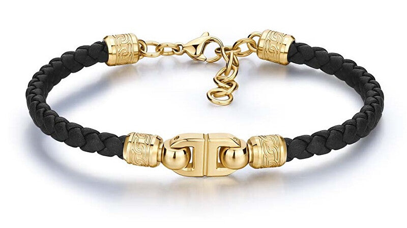 Brosway Knocker BKC20 Elegant Black Leather Men's Bracelet