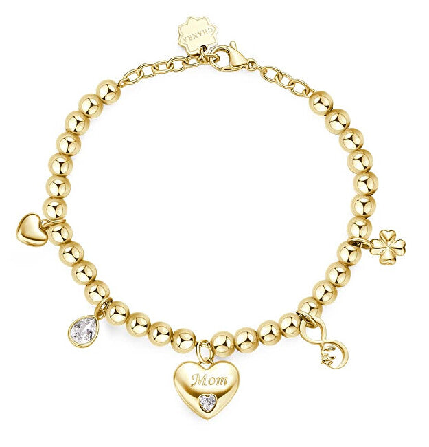 Brosway Forgyldt kuglearmbånd med Mother Chakra Charms BHKB166