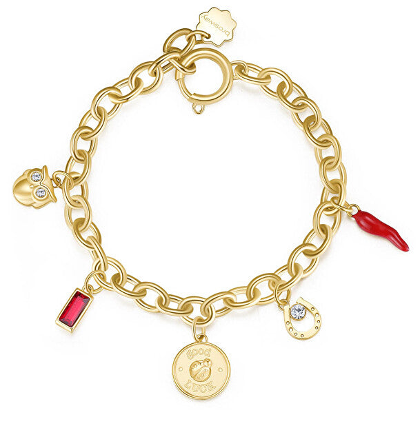 Brosway Goldenes Glücksarmband mit Chakra-Charms BHKB118