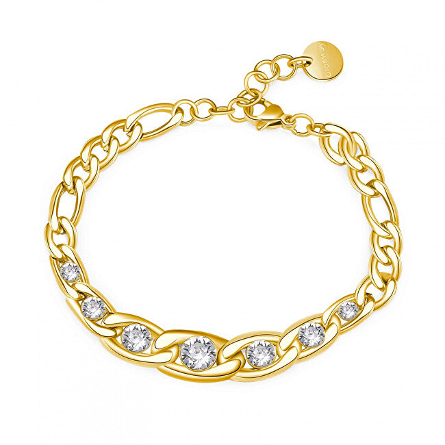Brosway Gold plated steel bracelet with crystals Symphonia BYM104